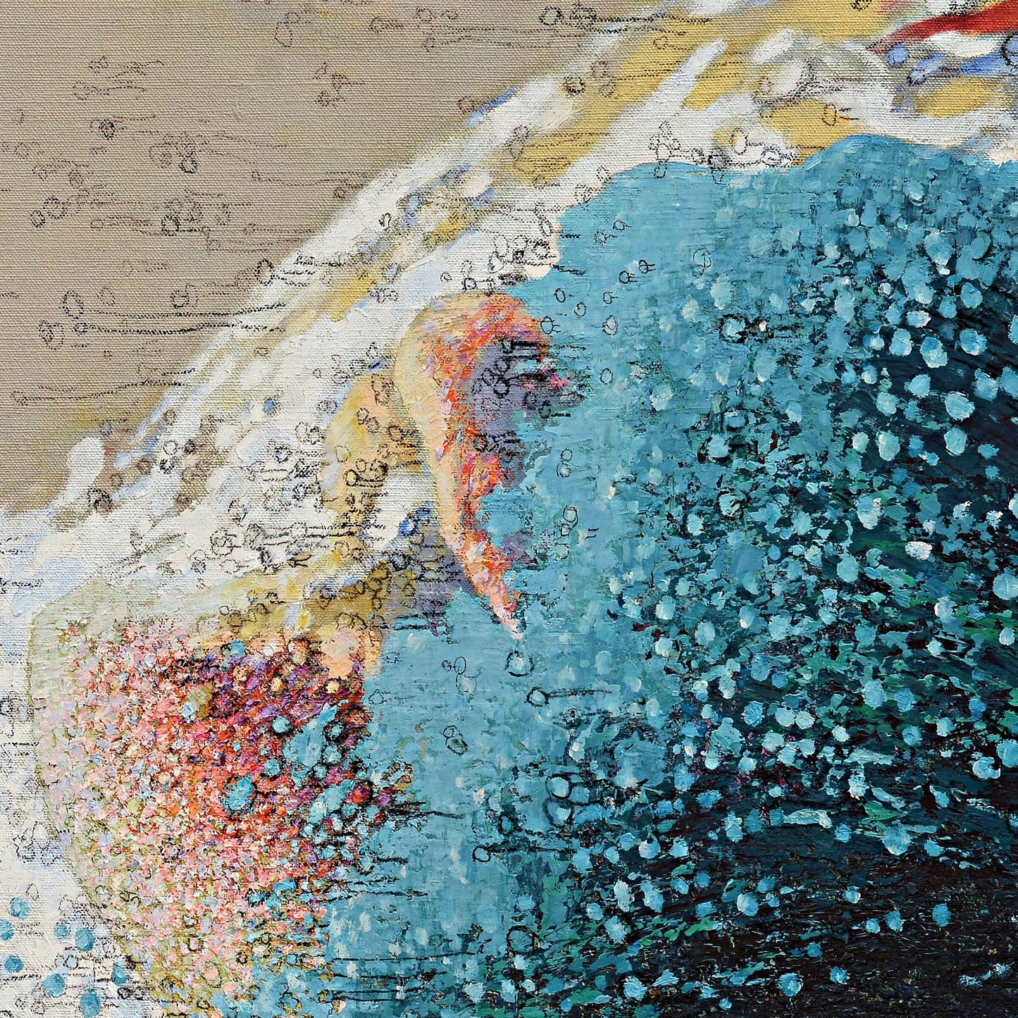 Handmade Original Oil Painting 'Land Full of Vitality' by Xu Bin - Contemporary Modern Wall Art