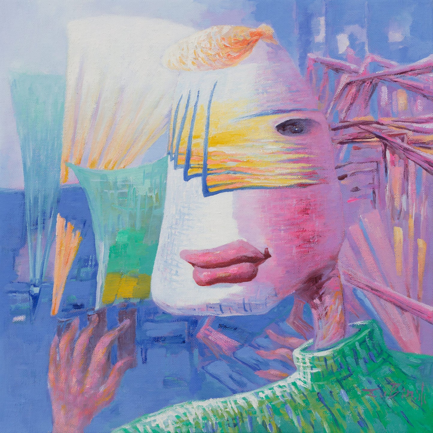 A Fantasy Painting "A Virtual World" - Xu Bin's Original Oil Painting