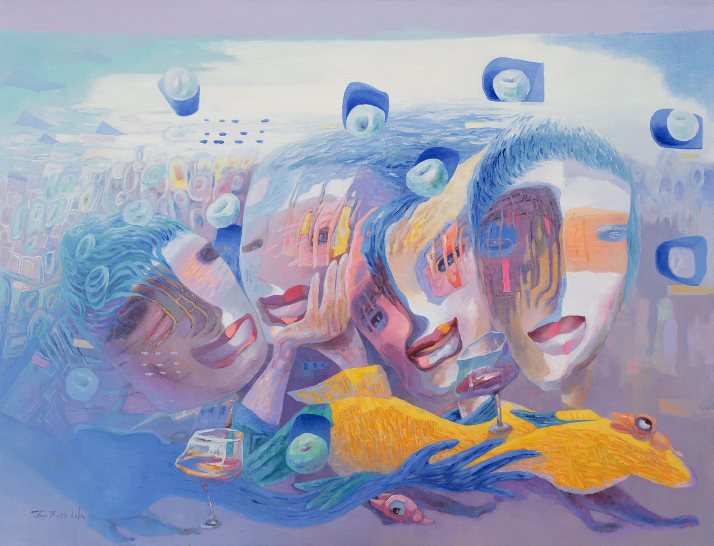 Captivating and Surreal Artwork: Xu Bin's Original Oil Painting "Parallel World"